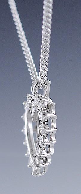 Sparkling Diamond 14K White Gold Heart Pendant Necklace