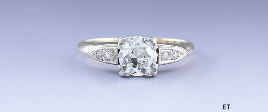 Vibrant 14k Yellow Gold & .75ct Diamond Ring Size 4.5