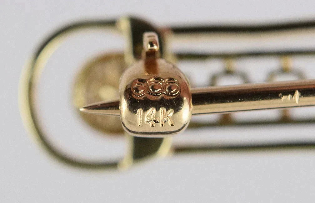 Brilliant Old 14k Yellow Gold Diamond, and Pearl Bar Pin w/ Filigree Design