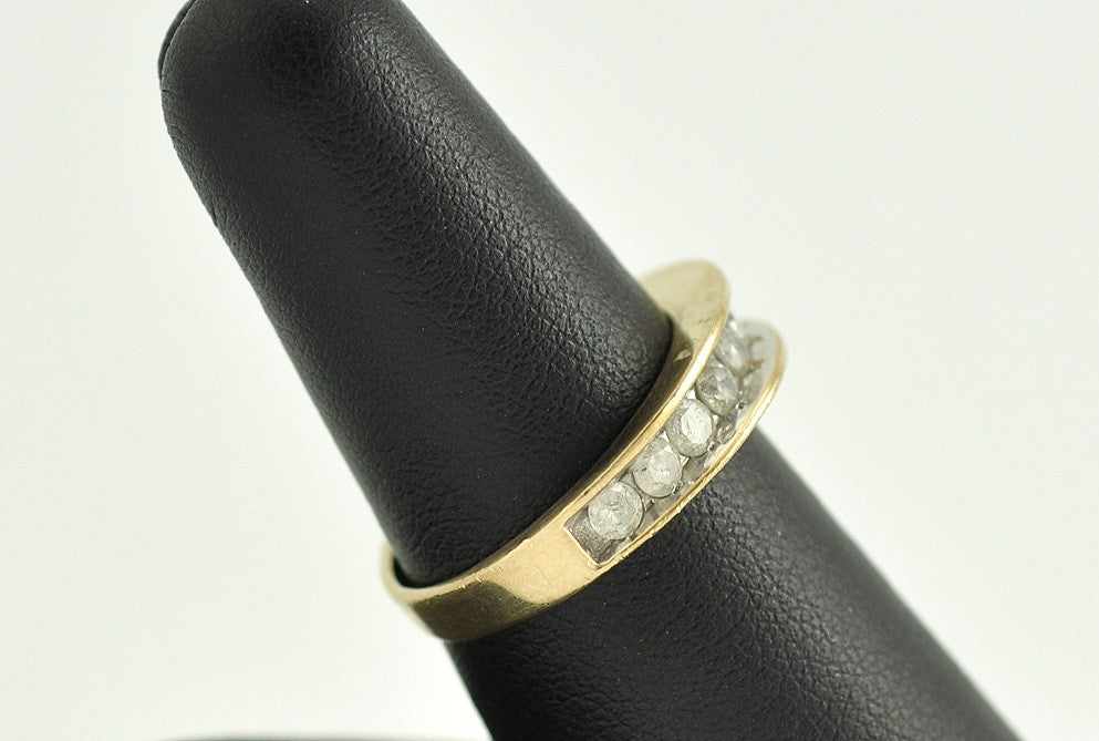 14K Yellow Gold and Genuine Diamond Ring/Band Size 7