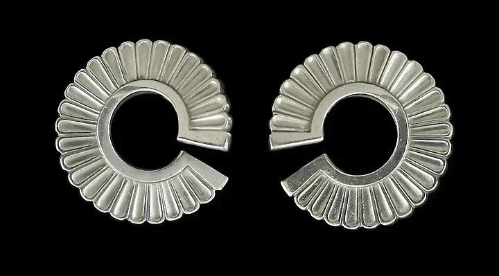 Georg Jensen Sterling Silver Earrings #92 and Brooch Pin #310