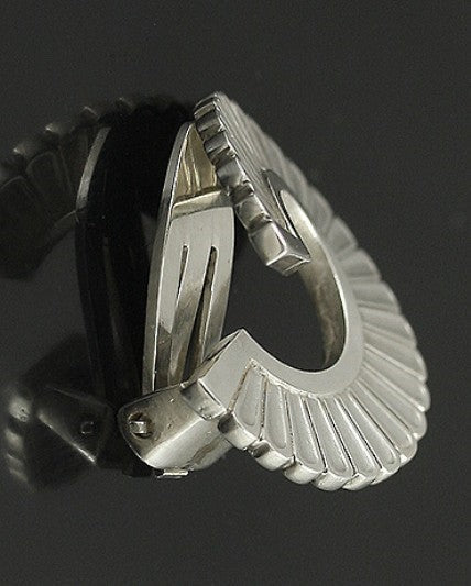 Georg Jensen Sterling Silver Earrings #92 and Brooch Pin #310