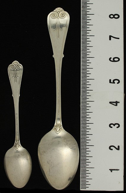 12 Antique Tiffany & Co Sterling Silver 5 Serving Spoons 7 Teaspoons Set