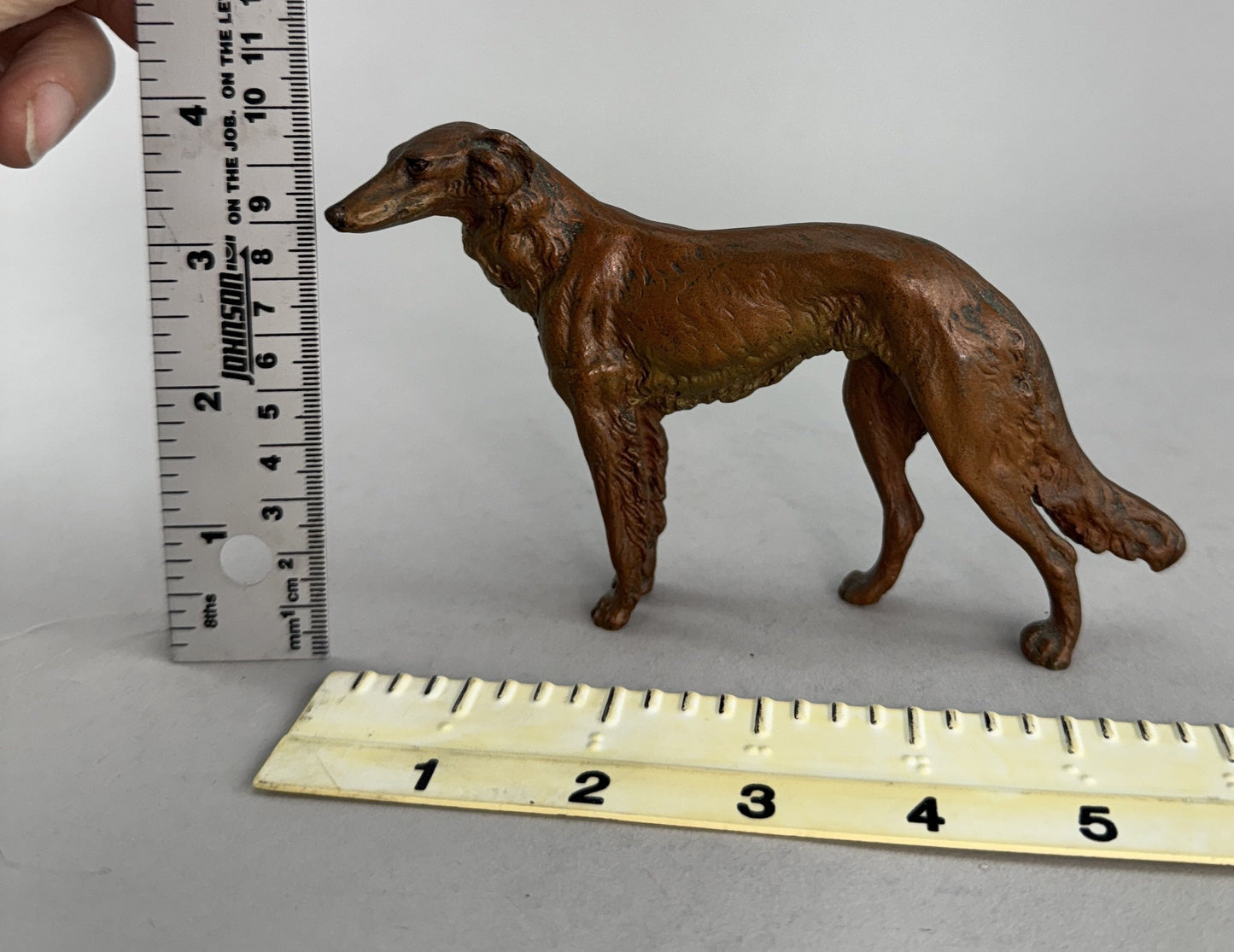 Charming Antique Austrian Bronze Figurine of Borzoi Wolfhound Sighthound Dog
