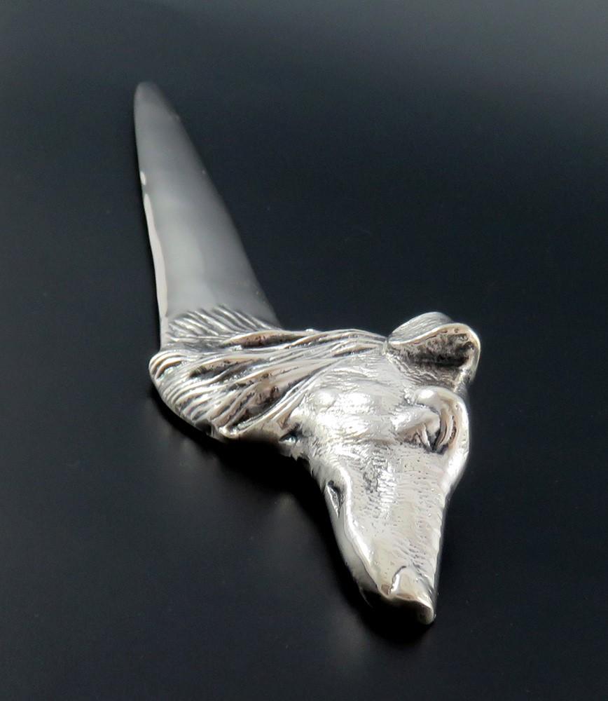 Vintage Valenti Spain Silver Plated Collie Dog Letter Opener