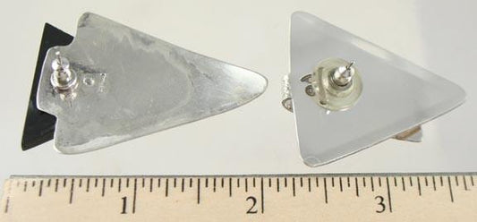 Two Pairs of Handmade Southwest Native American Sterling Silver Earrings