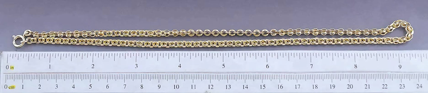c1855-1885 Lovely Victorian American 14k Gold Chain Necklace