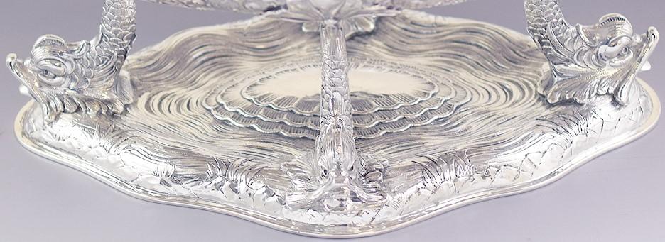 Antique Art Nouveau German .800 Silver Raised Serving Dish/Bowl 11" X 14 1/4"