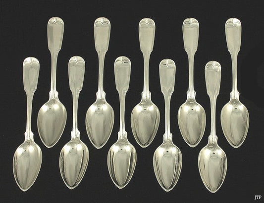 10 Great 1847 Gale & Hayden New York Coin Silver Teaspoons