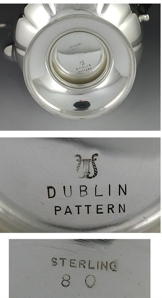 1950s 3p Worden-Munnis Co Sterling Dublin Pat Tea Set