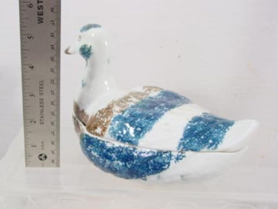 19th Century M S Kuznetsov Russian Porcelain Duck Box/Jar
