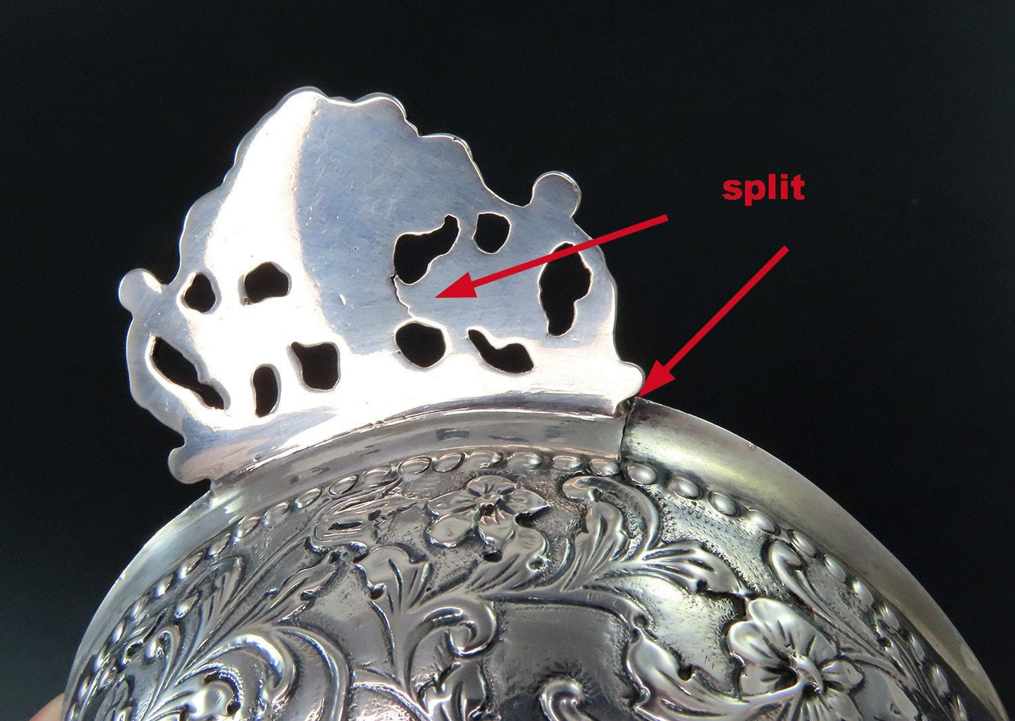 1902 Small Dutch Silver Footed Bowl Genre Scenes w/ Fancy Decorations