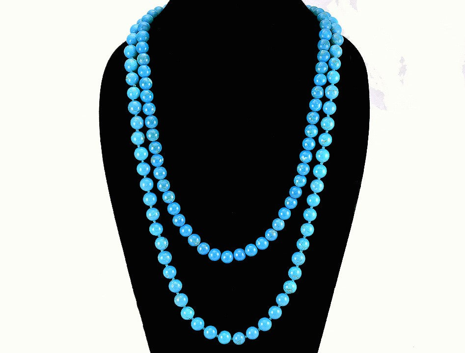 2 Gorgeous Necklaces of Dyed Blue Jasper and 1 w/ Sterling Silver Clasp