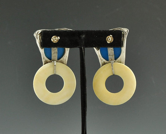 Sylvia Sims Sterling Silver and Genuine Stone Earrings Pierced