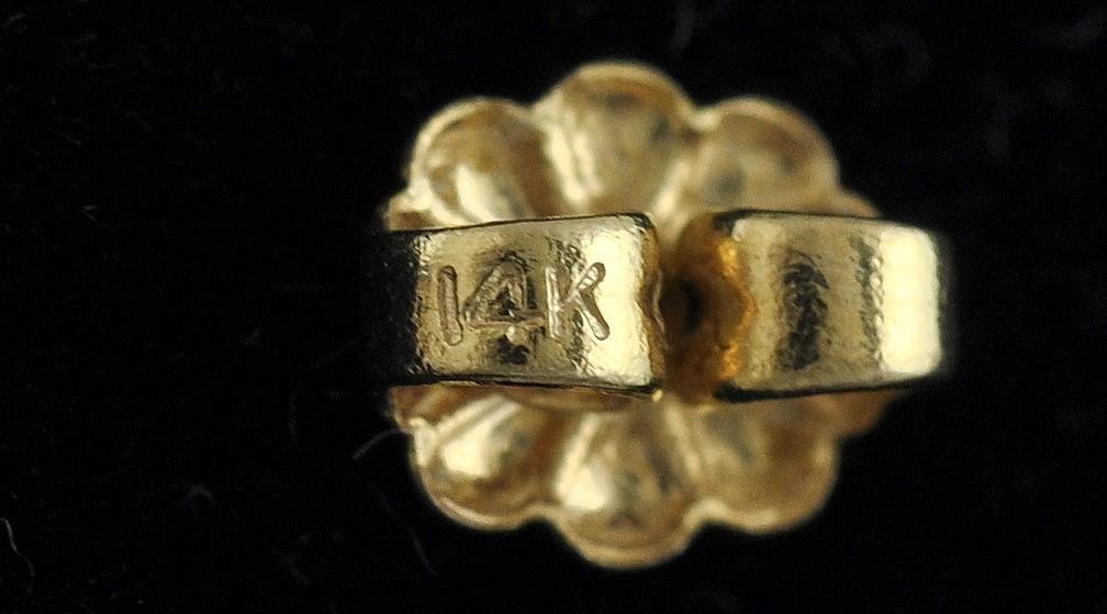 Beautiful Pair of 14K Yellow Gold Genuine Pearl Dangle Earrings for Pierced Ears