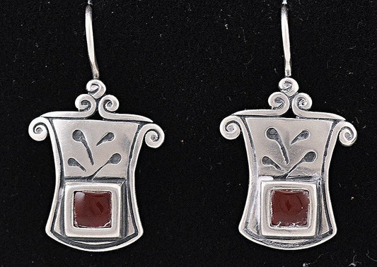 4 Pairs Sterling Silver Genuine Stone Handmade Vintage Dangle Earrings Boho