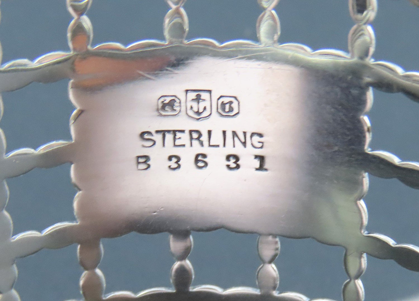 Nice Antique Gorham Sterling Silver Openwork Net Lattice Napkin Ring B3631