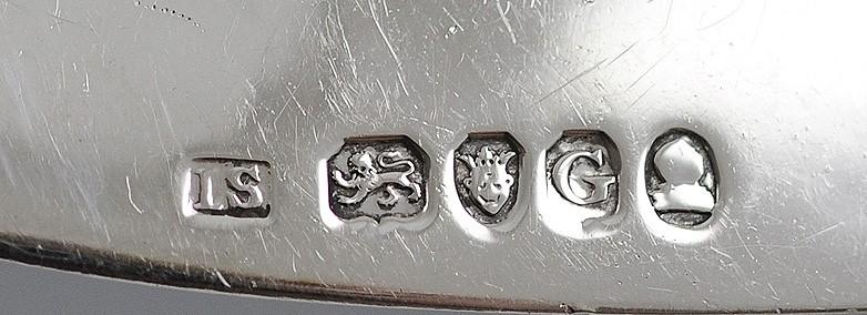 Fine English Sterling Silver Elk Crest Fish Server 1802 with Hand Carved Handle