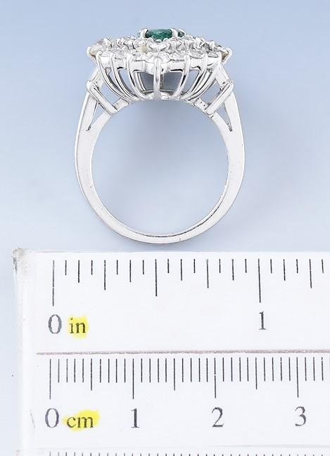 Gorgeous Platinum ~1ct Emerald & ~2ct Diamond Ring