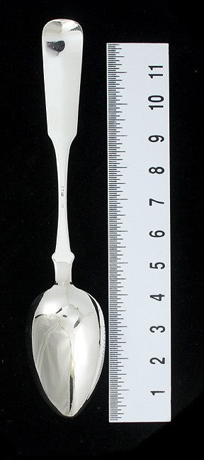 Antique 1845 Russian Silver Fiddle Shell Stuffing Serving Spoon 12.5"