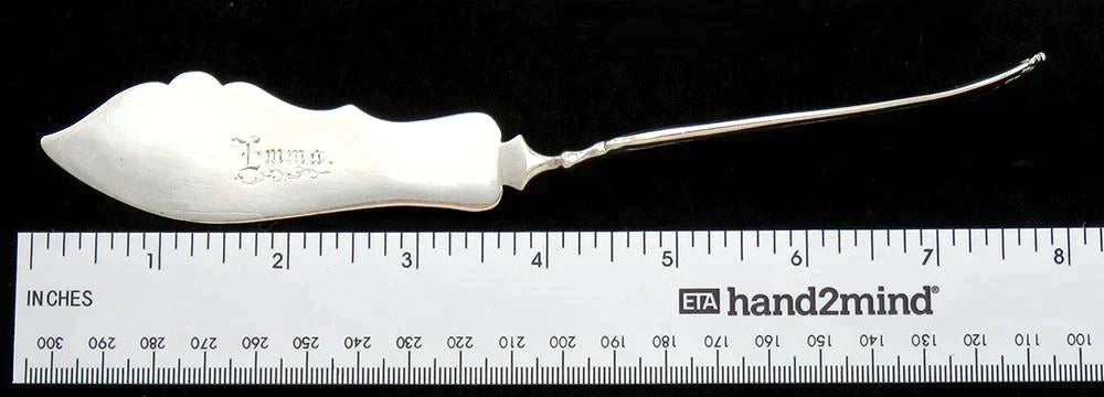 Antique c1870 Wendt Florentine Sterling Silver Cheese Slice/Master Butter Knife