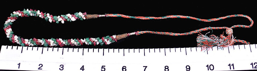 Lovely 1920s/30s Twisted Emerald/Ruby/Pearl Gemstone Necklace, Likely of India