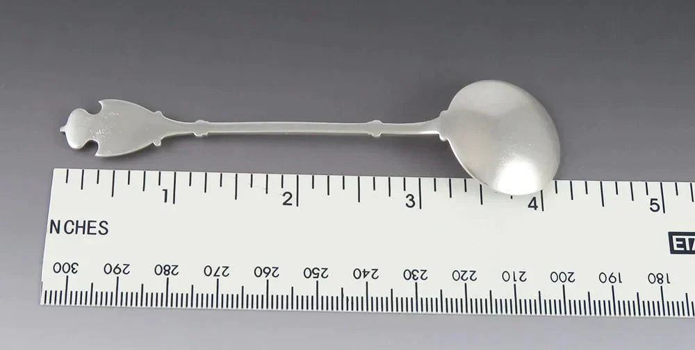 Vintage Silver Enamel Fjord Lion Shield Lake Loen Norway Souvenir Spoon Andersen
