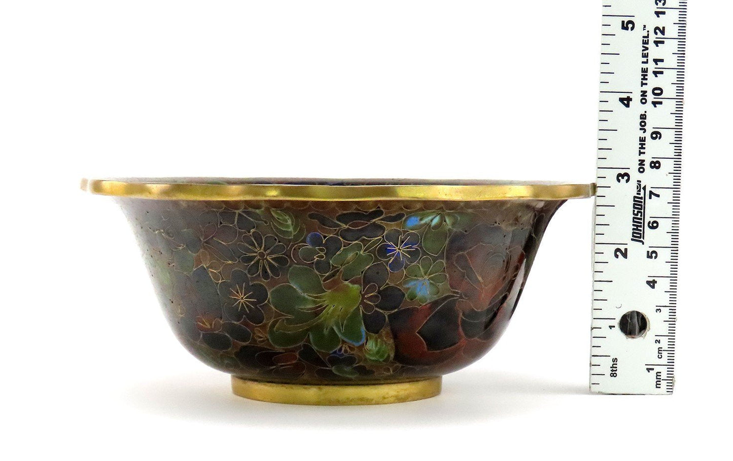 Beautiful VTG Chinese or Japanese Cloisonne Enamel Rose Floral Bowl