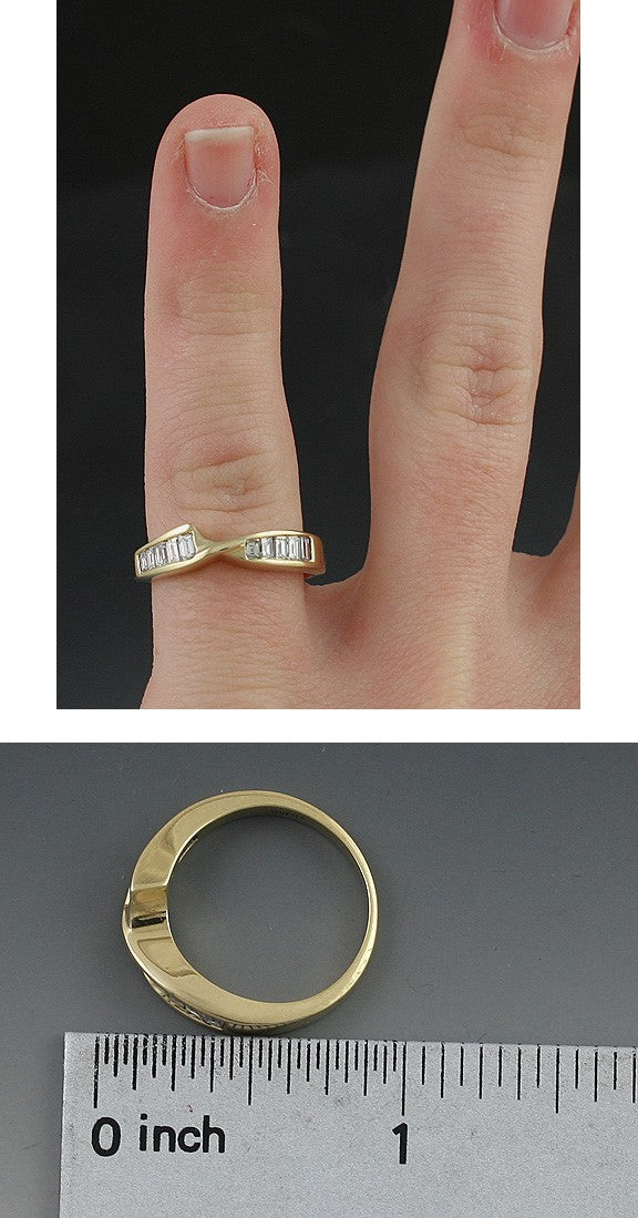High Grade 14k Yellow Gold VVS Emerald Cut Diamond Ring