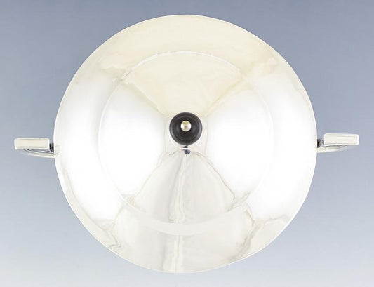 Antique 2 Handle Sterling Silver Covered Entrée Round Serving Dish Tureen