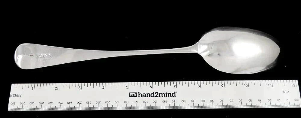 Huge 1893 Victorian English Sterling Silver Platter Serving Spoon Sickle Crest