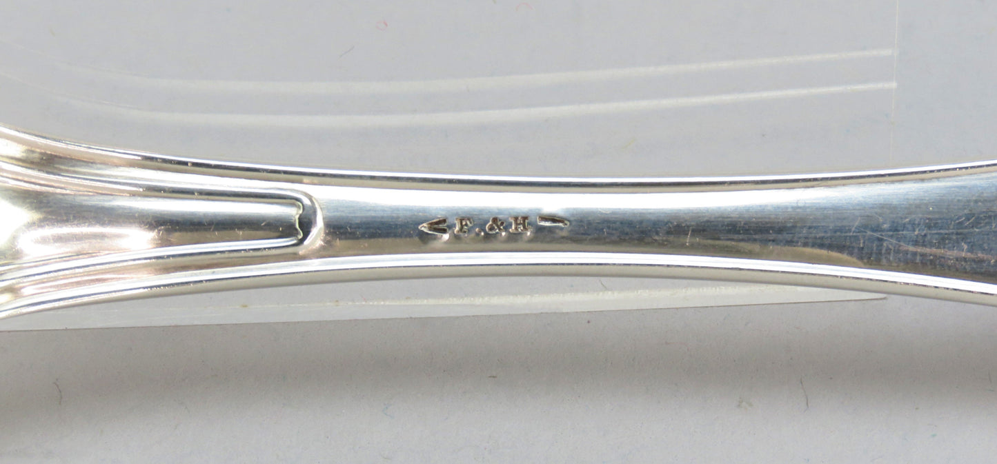 c1850 Farrington & Hunnewell Coin Silver Serving Fork Floral Engravings 9 1/4"