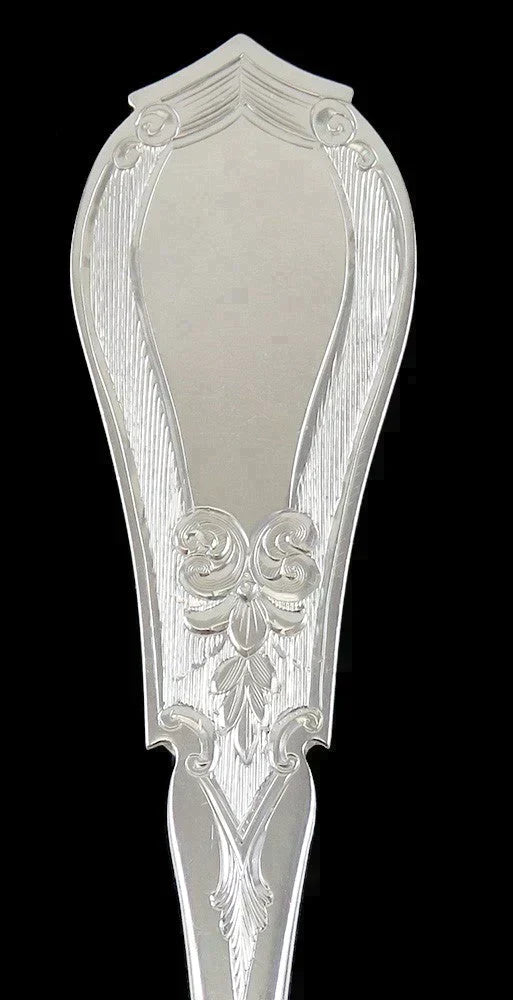 Antique c1850 Newell Harding Boston MA Coin Silver Engraved Serving Spoon/Ladle