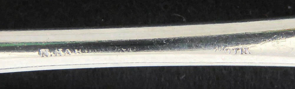 Antique c1850 Newell Harding Boston MA Coin Silver Engraved Serving Spoon/Ladle