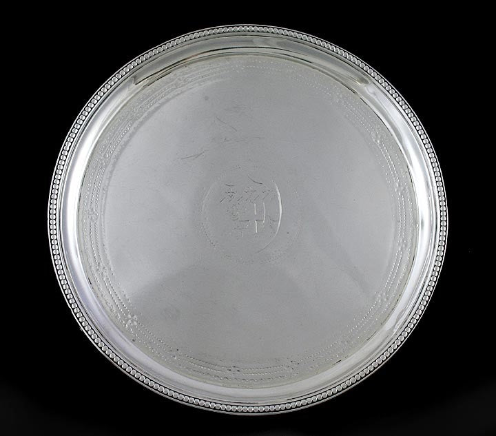 Antique 1779 English Georgian Sterling Silver Footed Salver Tray 7"