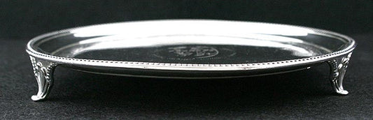 Antique 1779 English Georgian Sterling Silver Footed Salver Tray 7"