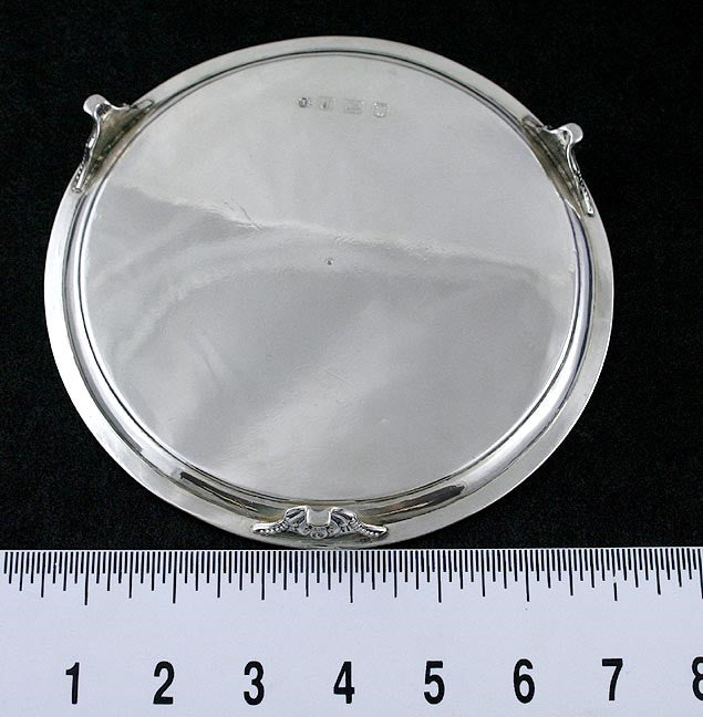 Antique 1779 English Georgian Sterling Silver Footed Salver Tray 7"