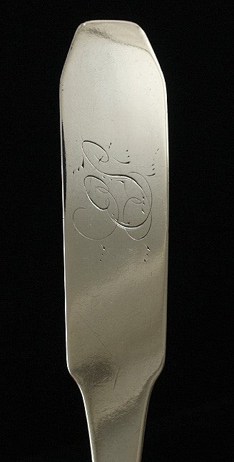 2 American Coin Silver Coffin End Tablespoons c1805