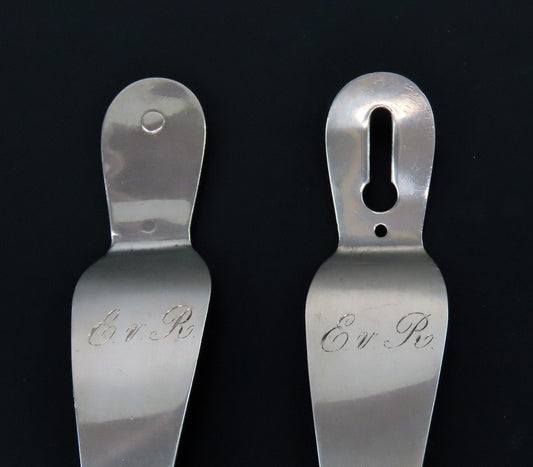 Rare 1836 Large Pair Dutch 1st Standard 934 Silver Jointed Salad Serving Tongs