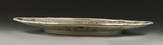 Antique c1900 European Silver Gold Wash Gilt Medallion Plate Charger 8 1/2"