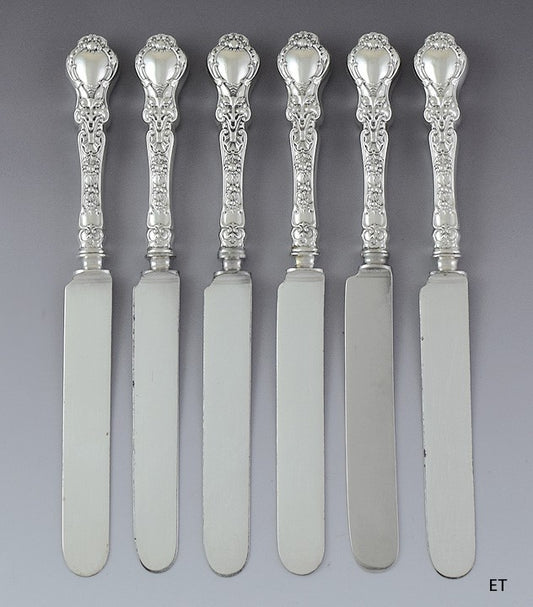 Fine set 6 Alvin Sterling Silver Nuremburg Dinner Knives 9 5/8"