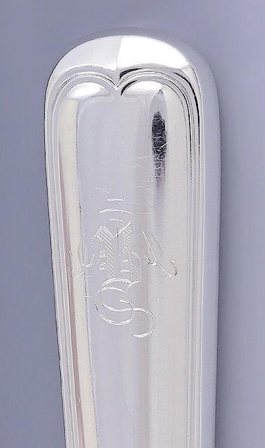 Fantastic Set 12 American Sterling Silver Handle Fiddle Thread Dinner Knives