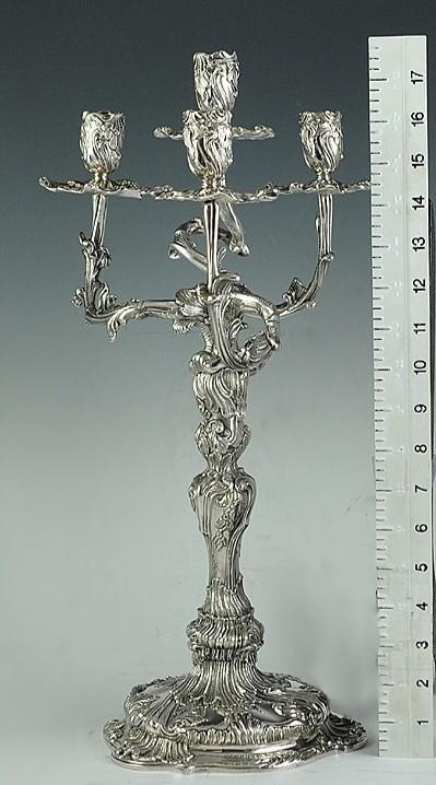 Stunning Antique c1900 German Dresden Silver hand Chased Candelabra 18"