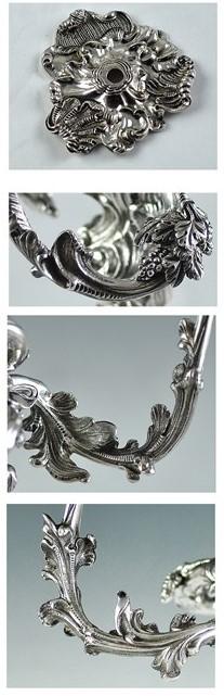Stunning Antique c1900 German Dresden Silver hand Chased Candelabra 18"