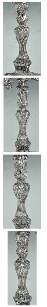 Stunning Antique c1900 German Dresden Silver hand Chased Candelabra 18"
