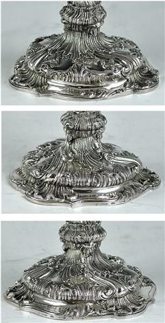 Stunning Antique c1900 German Dresden Silver hand Chased Candelabra 18"