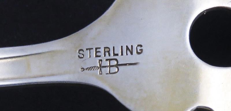 Beautiful 1895 Enameled Sterling Silver Olive/Pickle Fork by Blackington