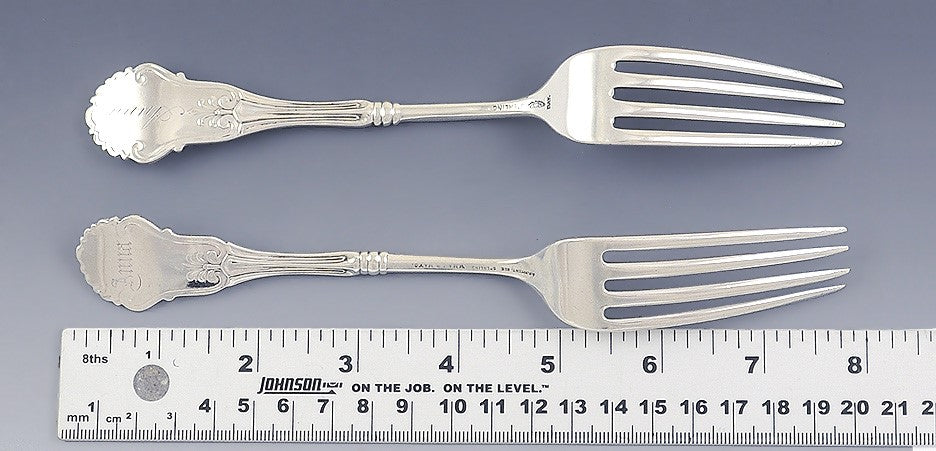 Superb Set 12 Shiebler Sterling Silver Dinner Forks Corinthian Pat John Polhamus