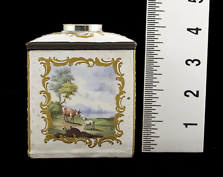 Rare South Staffordshire Enamel Tea Caddy c1770