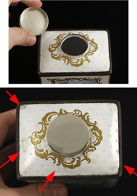 Rare South Staffordshire Enamel Tea Caddy c1770